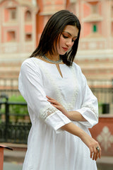 Champa - White Soft Cotton Kurta Coord Set