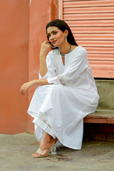 Champa - White Soft Cotton Kurta Coord Set