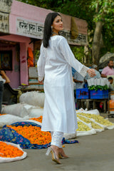 Bela - White Soft Cotton Kurta Coord Set