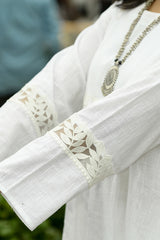 RAJNIGANDHA - WHITE SOFT COTTON KURTA COORD SET