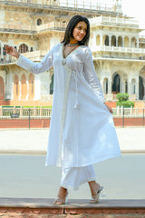 Nishigandha - White Soft Cotton Kurta Coord Set