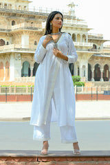 Nishigandha - White Soft Cotton Kurta Coord Set