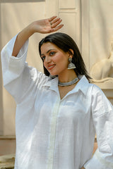 Kamini - White Cotton Kurta Coord Set