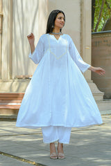 Aprajita - White Cotton Kurta Coord Set