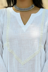 Aprajita - White Cotton Kurta Coord Set