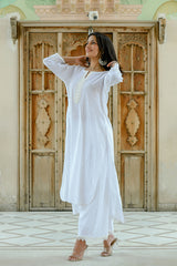 Chameli - White Soft Cotton Kurta Coord Set