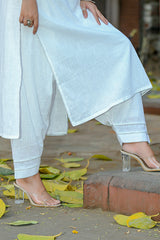 Juhi - White Soft Cotton Kurta Coord Set