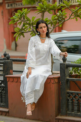 Juhi - White Soft Cotton Kurta Coord Set