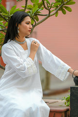 Juhi - White Soft Cotton Kurta Coord Set