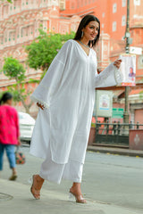 Champa - White Soft Cotton Kurta Coord Set