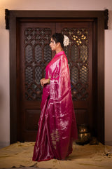 BLUSH DAZZLE - MUL TISSUE SAREE