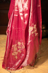 BLUSH DAZZLE - MUL TISSUE SAREE