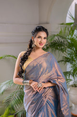 CALM SWAN - MUL TISSUE SAREE