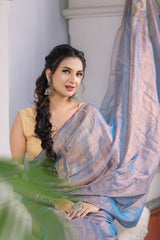 CALM SWAN - MUL TISSUE SAREE