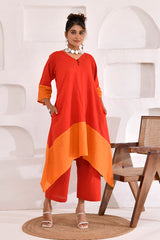 Vivid Vibes Elegant Asymmetric Kurta Set