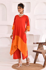 Vivid Vibes Elegant Asymmetric Kurta Set