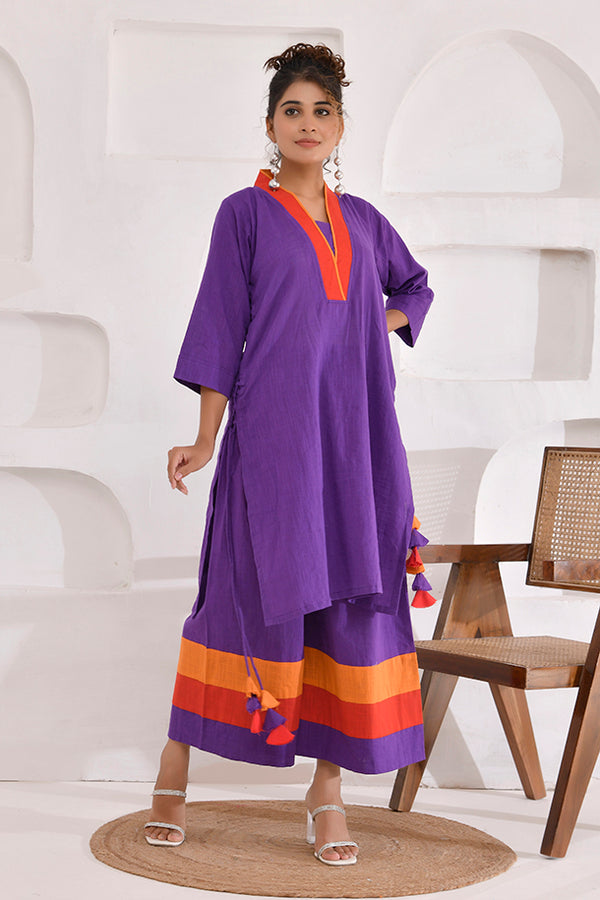 Vivid Vibes Purple Kurta Set