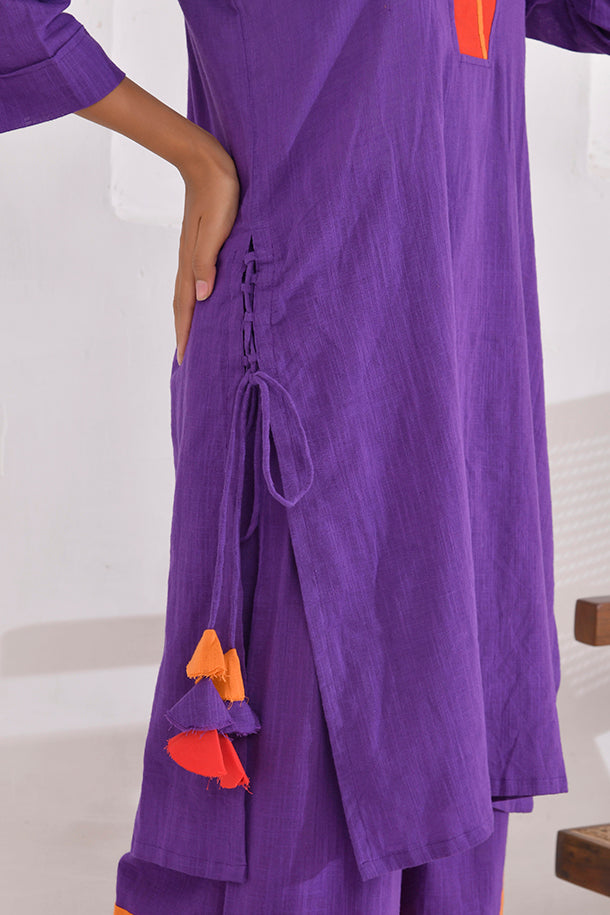 Vivid Vibes Purple Kurta Set