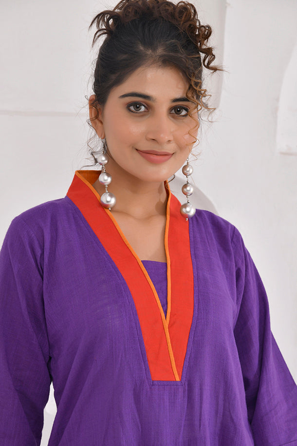 Vivid Vibes Purple Kurta Set