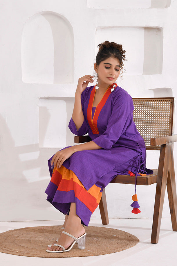 Vivid Vibes Purple Kurta Set