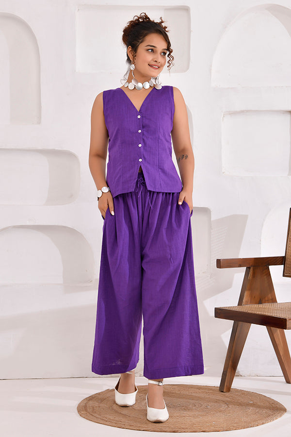 Purple Waistcoat Co-Ord Set