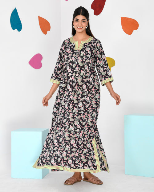 Buy AnkushFashion Premium Hosiery Cotton Full Sleeve Nighty/Maxi/Nightdress/Gown  for Women Combo 2 SNJ-FS6-XL Multicolour at