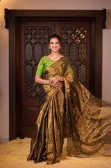 GOLDEN ESSENCE - MUL TISSUE SAREE