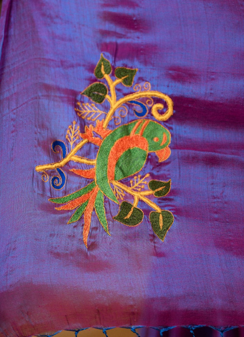 DANCING PARROT - MUL TISSUE SAREE