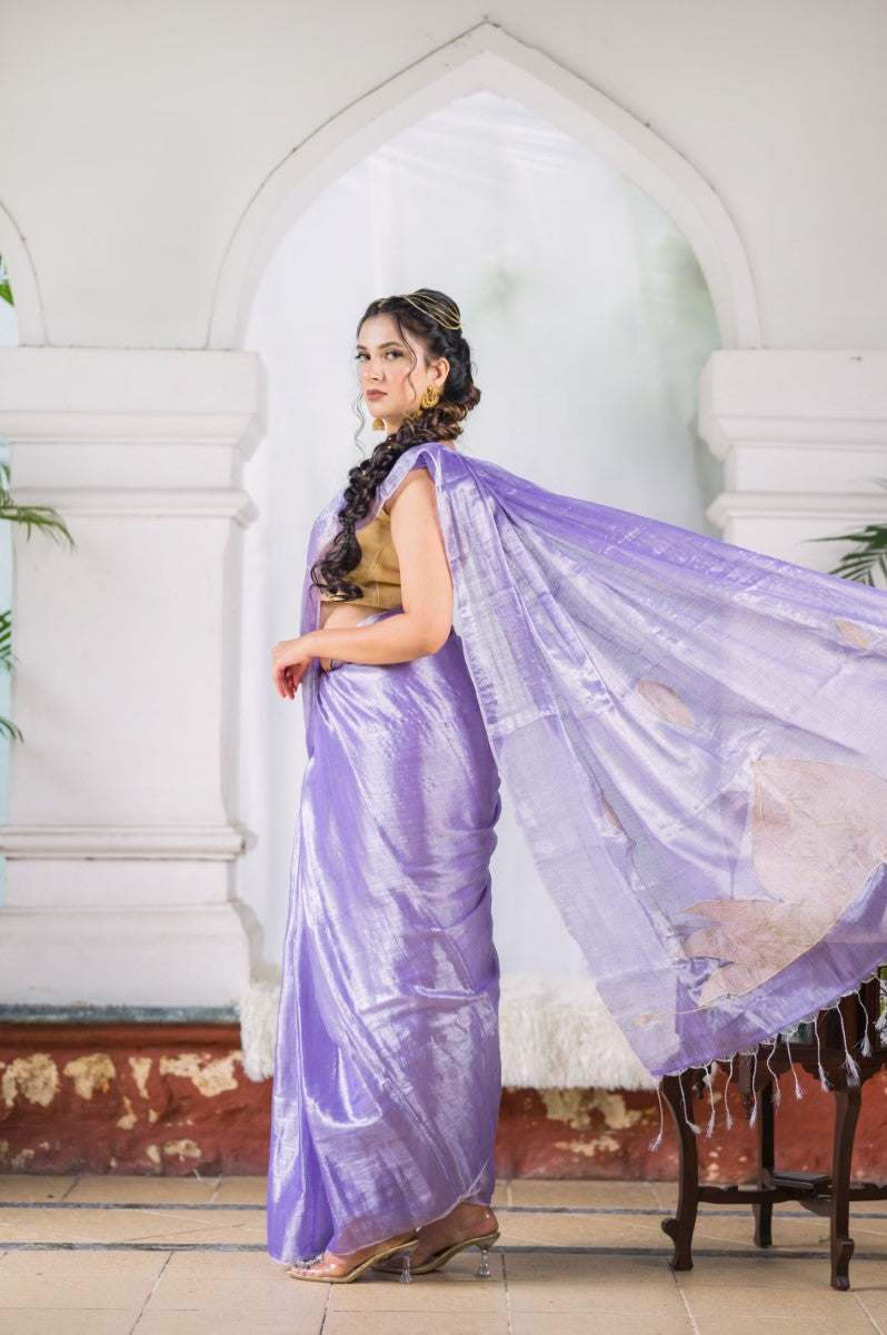 LAVENDER AURA - MUL TISSUE SAREE