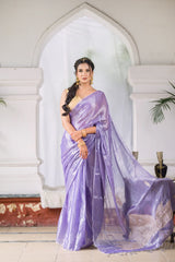 LAVENDER AURA - MUL TISSUE SAREE