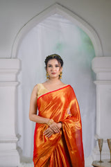 ORANGE ORCHID - MUL TISSUE SAREE