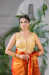 ORANGE ORCHID - MUL TISSUE SAREE