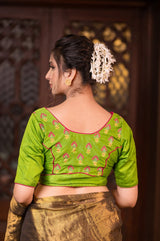 PETAL & LEAFS - Silk Embroidery BLouse