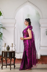 PURPLE PETAL DREAM - MUL TISSUE SAREE