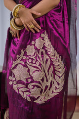 PURPLE PETAL DREAM - MUL TISSUE SAREE